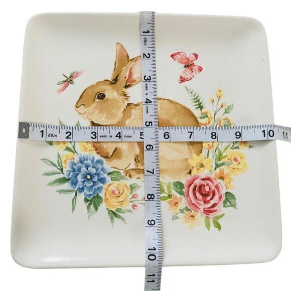 NEW Happy Easter Ceramic Easter Bunny Serving Dish Plate - Picture 3 of 4
